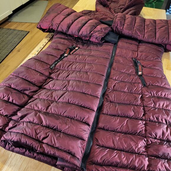 Canada Weather Gear Long Midi Puffer Hooded Jacket Pockets 21"p2p - Picture 3 of 12